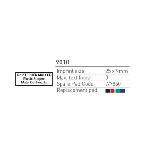 Picture of CUSTOMISED RUBBER STAMP 9010 25X9MM